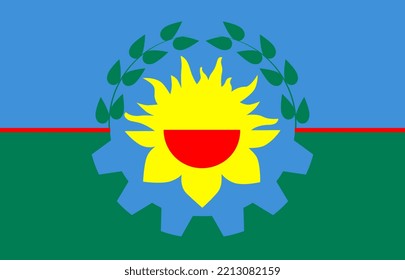 Buenos Aires Flag. Argentina Provinces. Vector Illustration.