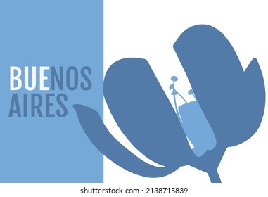 Buenos Aires Flower, Argentina. Vector illustration.
