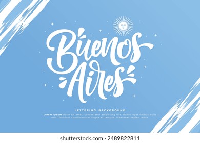 buenos aires lettering background vector design