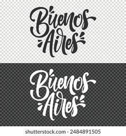 buenos aires lettering clipart element design