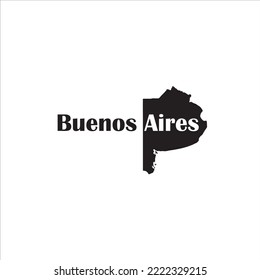 Buenos Aires map and black lettering design on white background