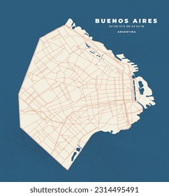 Buenos Aires map vector poster flyer