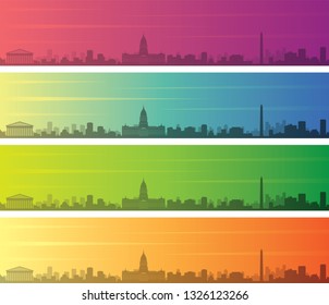 Buenos Aires Multiple Color Gradient Skyline Banner