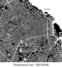 Buenos Aires One Color Map, Vector Outline Version, ready for color change, Artprint