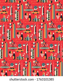 Buenos Aires pattern seamless design. Decoration textile and paper series