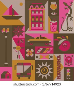 Buenos Aires pattern seamless design. Decoration textile and paper series