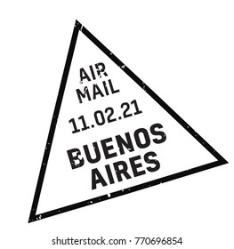 Buenos Aires postage stamp. Realistic looking stamp with city name.