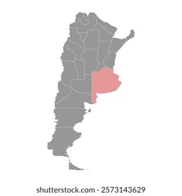 Buenos Aires Province map, administrative division of Argentina. Vector illustration.