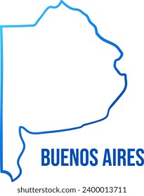 Buenos Aires Province outline blue gradient map