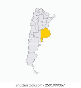 Buenos Aires Region highlighted on Argentina map