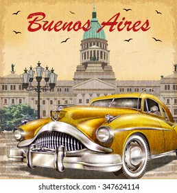 Buenos Aires retro poster.