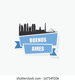 Buenos Aires ribbon banner - vector illustration