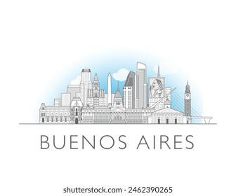 Buenos Aires skyline cityscape illustration