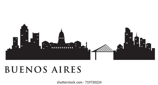 Buenos Aires Skyline Silhouette Skyline  Vector City Design