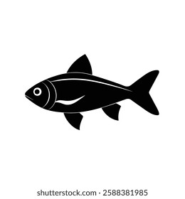 Buenos Aires Tetra Silhouette Vector Art and Black Color Buenos Aires Tetra Fish Illustration Design