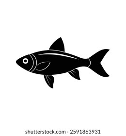 Buenos Aires Tetra Silhouette Vector Art and Black Color Buenos Aires Tetra Fish Illustration Design