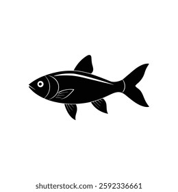 Buenos Aires Tetra Silhouette Vector Art and Black Color Buenos Aires Tetra Fish Illustration Design