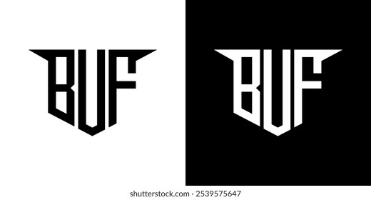 BUF letter logo design with white background in illustrator, vector logo modern alphabet font overlap style, calligraphy designs for logo, Poster, Invitation, etc.