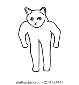 Buff Cat Meme Icon T-shirt Coloring Transparent Vector Cute Illustration