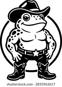 Buff cowboy frog wearing
