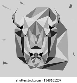 Buffalo abstraction. Polygonal. Vector