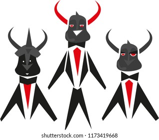 Buffalo agent team with helmets and horns