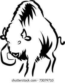 buffalo (american bison) in vector