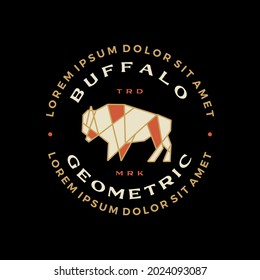 buffalo bison badge t shirt tee merch logo vector icon illustration