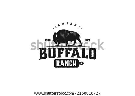 Buffalo bison logo silhouette ranch cattle farm symbol animal grazing