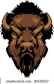 Buffalo Bison Mascot Head Graphic