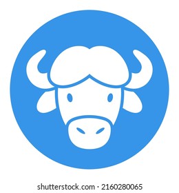 Buffalo bison ox glyph icon. Animal head vector. Agriculture sign. Graph symbol for your web site design, logo, app, UI. EPS10.