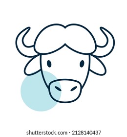 Buffalo bison ox isolated icon. Animal head vector. Agriculture sign. Graph symbol for your web site design, logo, app, UI. EPS10.