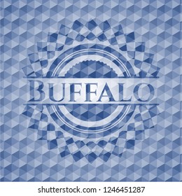 Buffalo blue polygonal emblem.