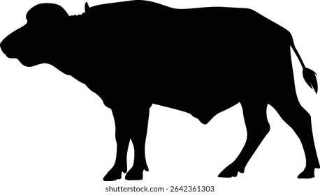 Buffalo. Bull. Black Buffalo. Silhouette. Animals. Running Buffalo. Vector. Clean and minimal design, perfect for logos, icons, conservation posters, and animal-themed artwork.