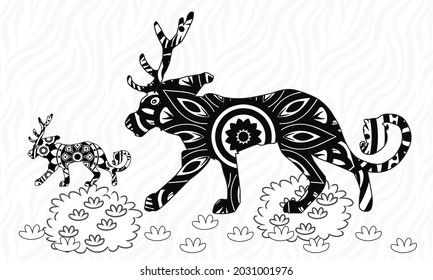 Buffalo. Bull. Coloring Page. Colouring picture. Adult Coloring Book idea. Freehand sketch drawing. Vector illustration.