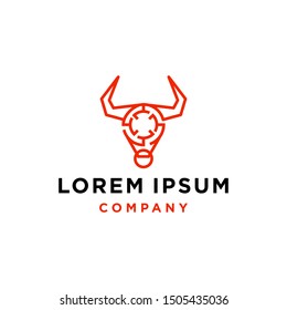 buffalo bull el toro head Icon Logo Design mascot tech technology illustration