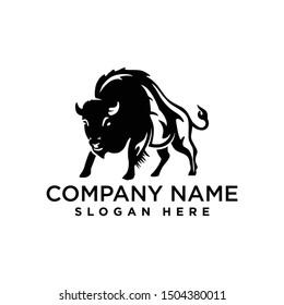 buffalo bull logo design template inspiration, vector illustration