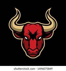 buffalo or bull mascot logo design vector