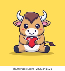 buffalo carrying cute and adorable love emoticons