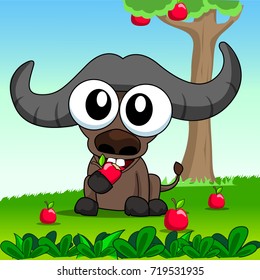 Buffalo cartoon vector 10