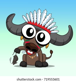 Buffalo cartoon vector 10