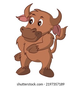Buffalo cartoon vector design on white background