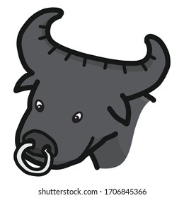 Buffalo / cartoon vector and illustration, hand drawn style, isolated on white background.
