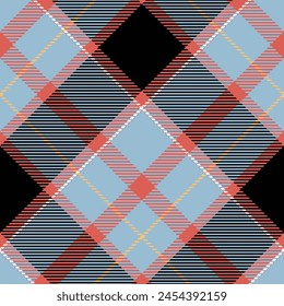 Buffalo check plaid pattern in Multicolor. Diagonal Seamless herringbone textured tartan set for spring summer autumn winter flannel shirt, scarf, blanket, duvet cover, other modern textile design.