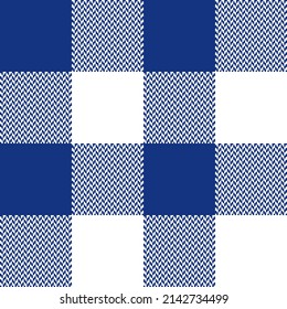 Patrón de manchas de verificación de búfalo en azul real y blanco. Tartán de vichy de gingham sin igual para camiseta de franela, mantel, manta de picnic, otras impresiones textiles de moda de primavera de verano otoño.