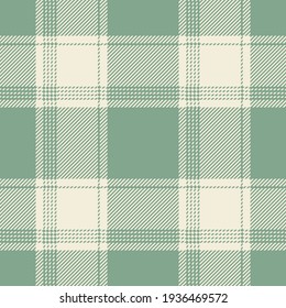 Buffalo check plaid pattern in soft green and off white. Decorative stitched simple seamless gingham vichy graphic for tablecloth, oilcloth, other modern everyday spring summer fashion fabric print.