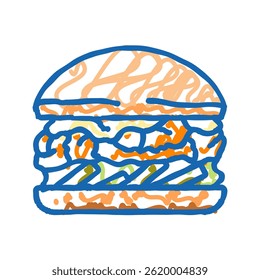 bufalo frango hambúrguer alimento ícone doodle esboço vetor. bufalo frango hambúrguer alimento sinal. símbolo isolado ilustração