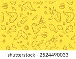 Buffalo chicken wing pattern vector