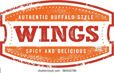 Buffalo Chicken Wings Menu Stamp Stock Vector (Royalty Free) 384565780 ...