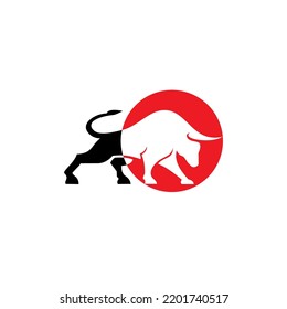 Buffalo circle logo design vector template